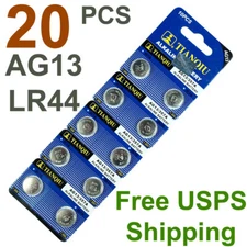 20 PCS LR44 AG13 357 L1154 1.5V 0%Hg Alkaline Battery for Watch / Remote / laser