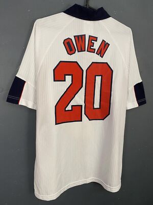 ウェア England national football team #10 Owen MICHAEL OWEN MENS ENGLAND NATIONAL 1997/1998 SOCCER FOOTBALL SHIRT