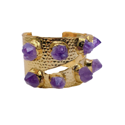 Natural Amethyst Druzy Bracelet Big Statement Stone Bracelets For Women Gift