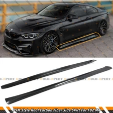For 2015-20 BMW F82 F83 M4 PSM Style Carbon Fiber Side Skirt Extension Splitter