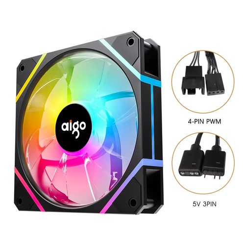 NEW Aigo AM12PRO Rgb Fan Ventoinha PC 120mm Computer Case Fan - Picture 2 of 8