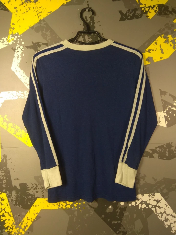 Adidas Rare Vintage Jersey Long Sleeve Football Shirt Blue Men Size XS/S ig93 - Image 3 of 4