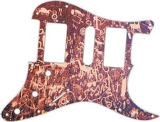 Stratocaster Graphic Pickguard Custom fit Fender HSH 11 Hole Petroglyphs