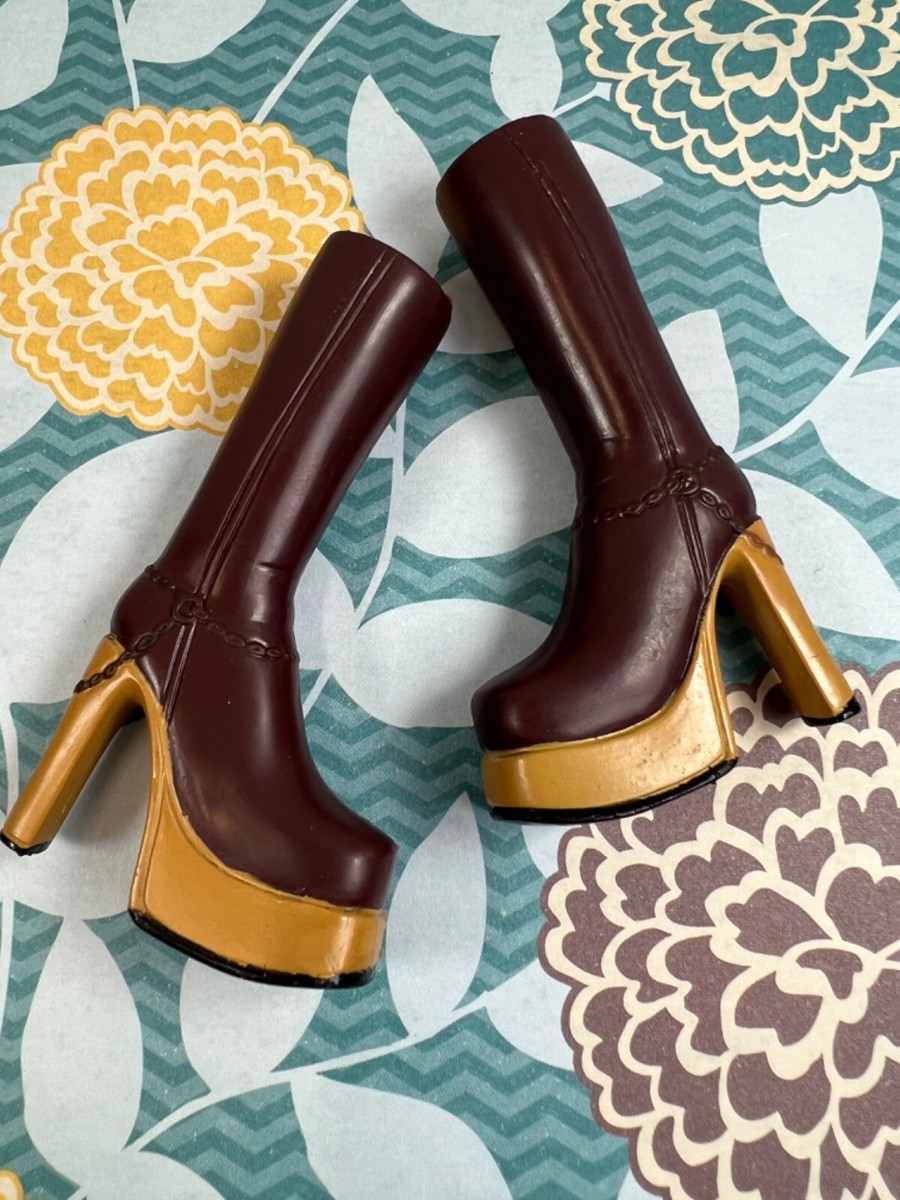 DOLLSKILL BRATZ ブラッツ 厚底 ブーツ ブラウン 茶色 ヒール Dolls Kill x Bratz Knee High Platform Boots - Brown