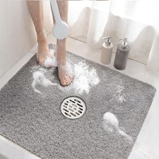 Square Shower Mat 24 X 24 Inch Non Slip Bath Mat for Tub Soft PVC Home Gym Spa