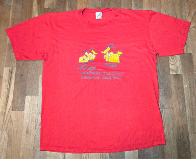 Vintage 1980s Don't Mess With TEXAS red single stitch USA 50/50 RED T-SHIRT