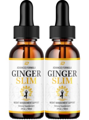 (2 Pack) Ginger Slim Drops   GingerSlim Extra Strength All Natural Organic