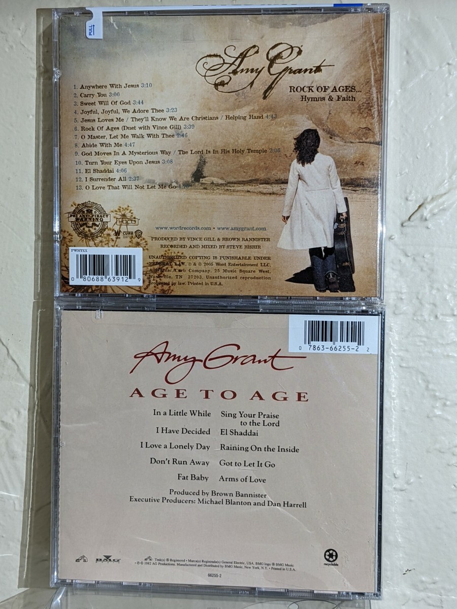 Amy Grant CD Bundle - SIGNED Rock Of Ages Hymns &amp; Faith 2005 + Age 