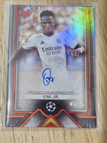 2023-24 TOPPS MUSEUM COLLECTION VINI VINICIUS JR ARCHIVAL AUTO RED /25 MADRID ⭐