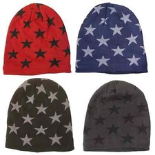 Unisex Star Pattern Fashion Knit Ski Faux Fur Beanie Hat Cap