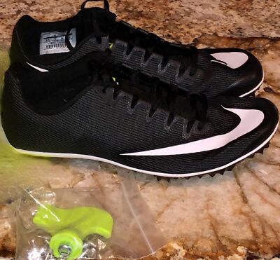 NIKE Zoom 400 Black Grey White Sprint Track Spikes Shoes NEW Mens Sz 12