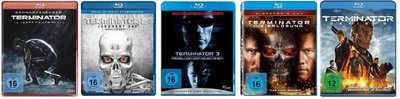 TERMINATOR Complete Collection 1 2 3 4 5 UNCUT Arnold Schwarzenegger BLU-RAY Neu