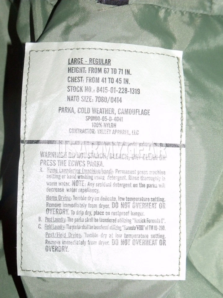 New US Army Cold Wet Weather Gen 1 ECWCS Woodland Goretex Parka Jacket S M L XL - Image 3 of 4
