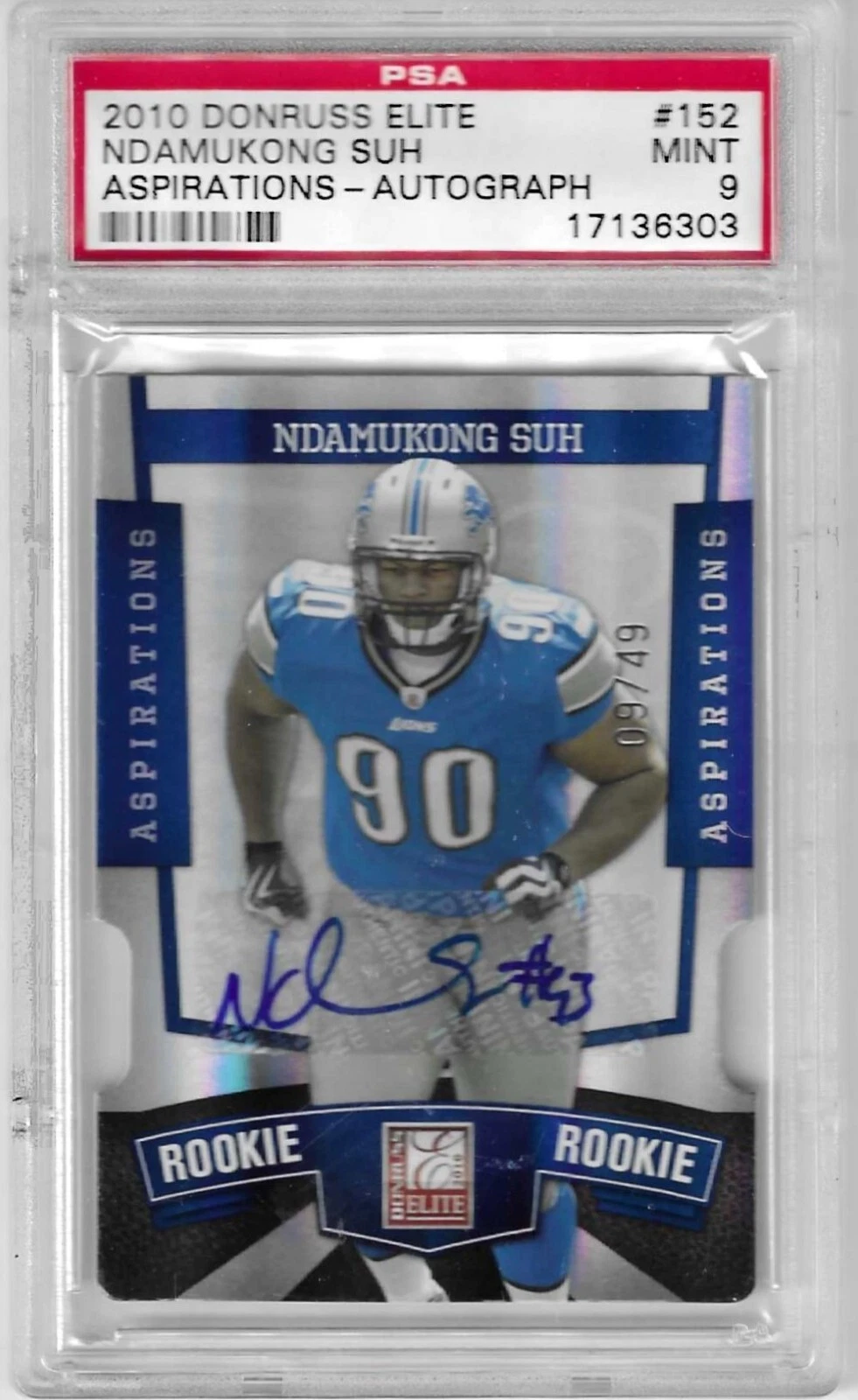 Ndamukong Suh Donruss Elite #152 Aspirations-Autograph