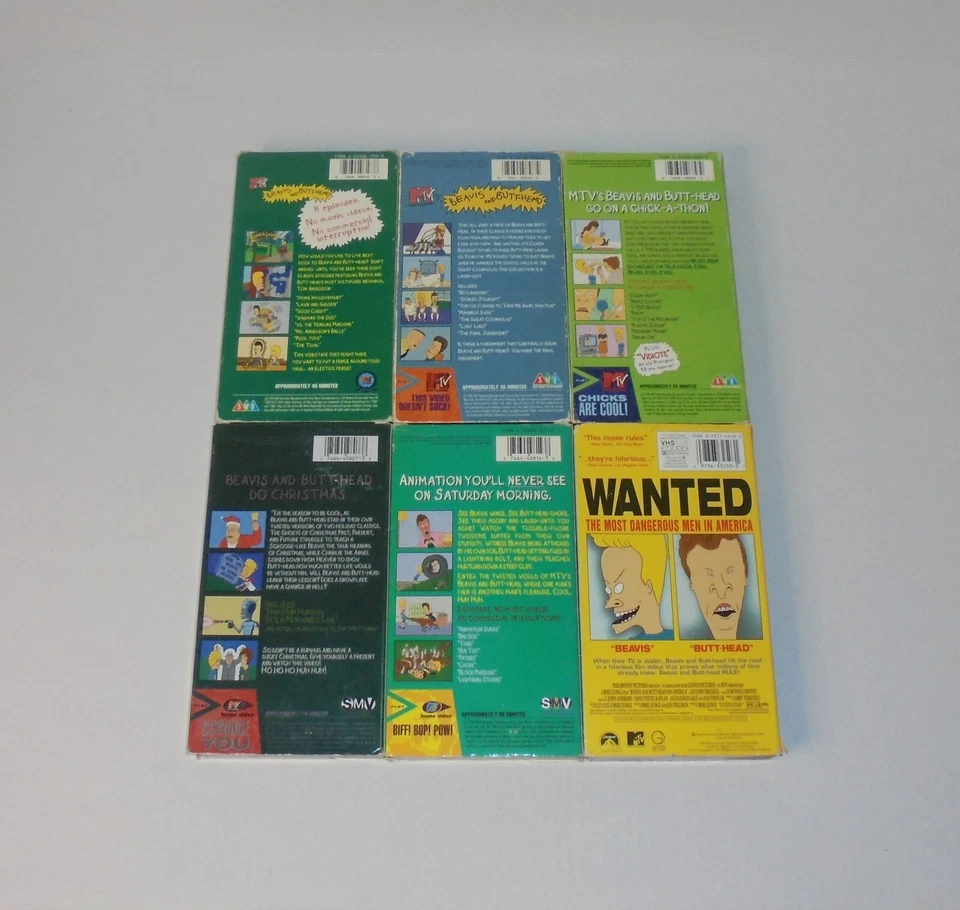 Beavis & Butt-Head 6 VHS Tape Movie Lot Vintage 90s MTV Do America Christmas - Image 2 of 4