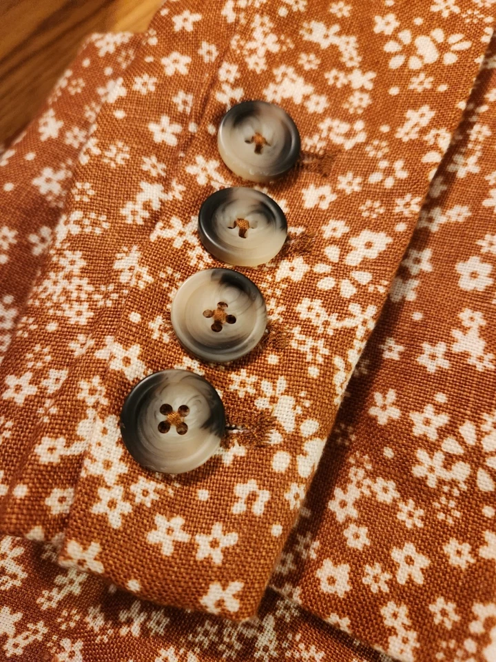 Free People Womens Maggie Suit Linen Suit Shop Toffee Combo Size 12 $268 - Image 2 of 4