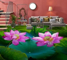 3D Pink Lotus 14769NA Floor WallPaper Murals Wall Print 5D AJ WALLPAPER AU Fay