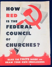 1949 Cold War Home Front Communist Scare Church Vintage Brochure Poster