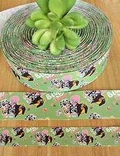 7/8  1.5" 1 YD Blue Dog Character Ribbon Hair Bow Craft Party Decor Ribbbon