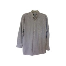 Kirkland Signature Mens Red/Blue Plaid Long Sleeve Button Up Size 16 1/2 32