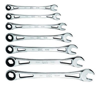SK Tools 7-tlg. SAE X-Frame Ratschen-Ringmaulschlüssel-Set 3/8in-3/4in | SK80049