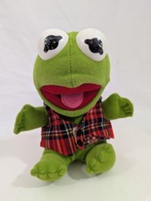Vintage 1987 Baby Kermit Plush The Muppets Plaid Vest Jim Henson 7" Hard Eyes