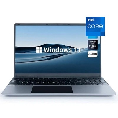 15.6 inch Laptop 16GB 512GB Windows 11 Computers Support WiFi＆Bluetooth＆Type-C