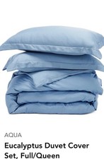AQUA Eucalyptus Full / Queen Duvet Cover Sky Blue New