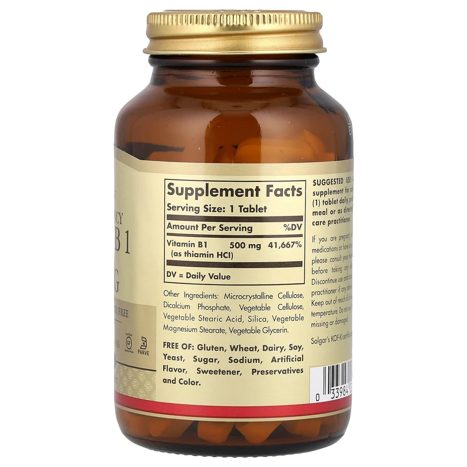 Vitamina B1, 500 mg, 100 comprimidos Foto 2 de 2