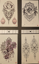 4 Sheets Premium Quality Middle Half Arm Temporary Tattoos For Men Women 124