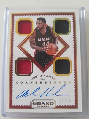 2016-17 Panini Grand Reserve - Cornerstones Udonis Haslem #8 /99 (AU, MEM)