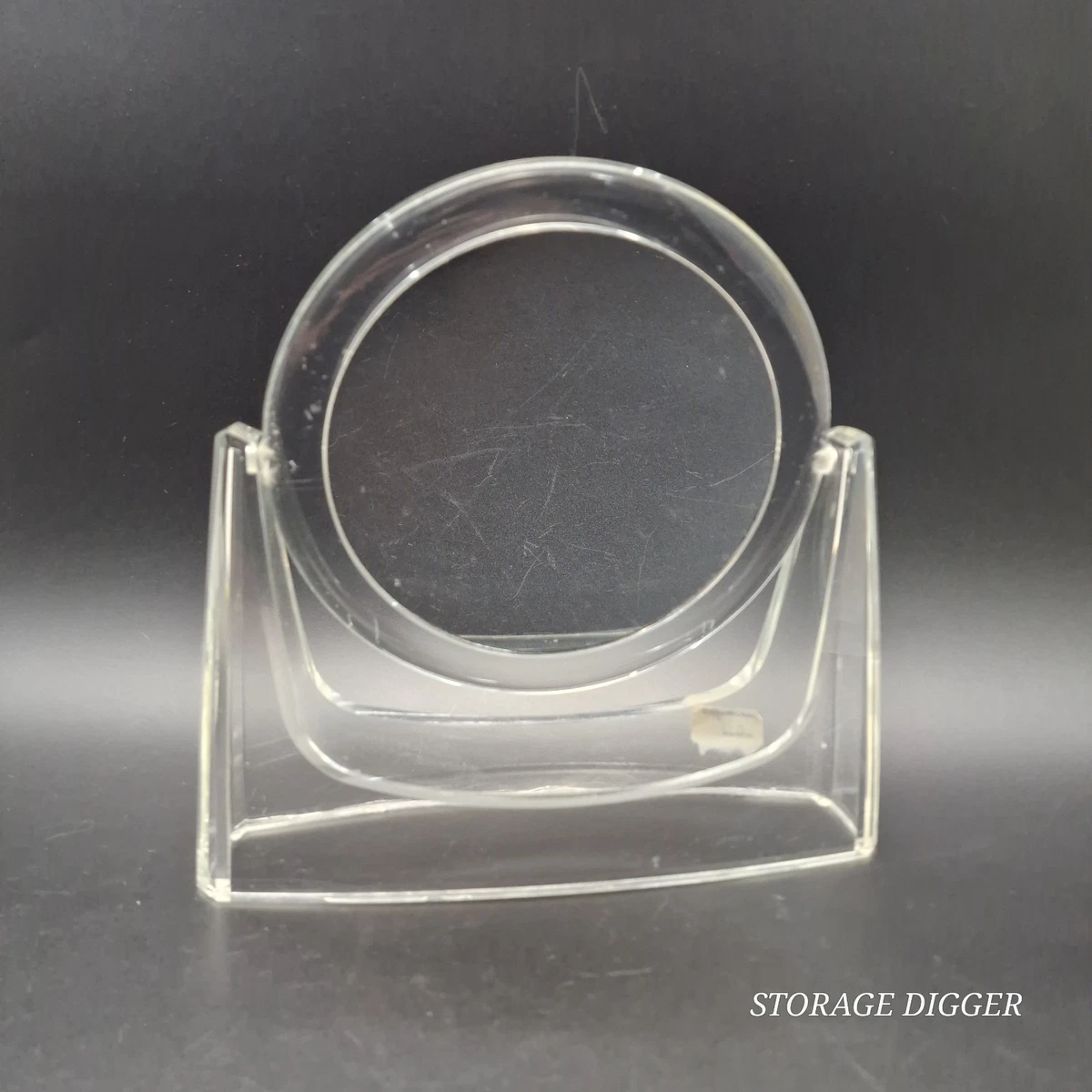 Vintage Lucite Tabletop Vanity Mirror Double Sided Swivel Mid-Century Modern