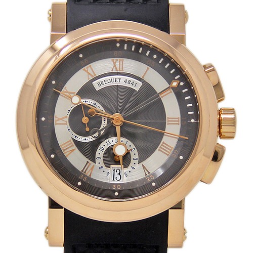 Breguet Marine Chronograph Black Dial 5827 Gold Rubber Black 2...
