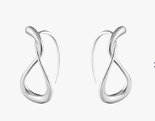 NEW IN BOX Georg Jensen Sterling Silver Mercy Earhoops, Small