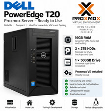 Proxmox Dell Poweredge T20 Server E3-1225 V3 Q/Core 3.2GHz 16GB RAM 2x2TB HDD