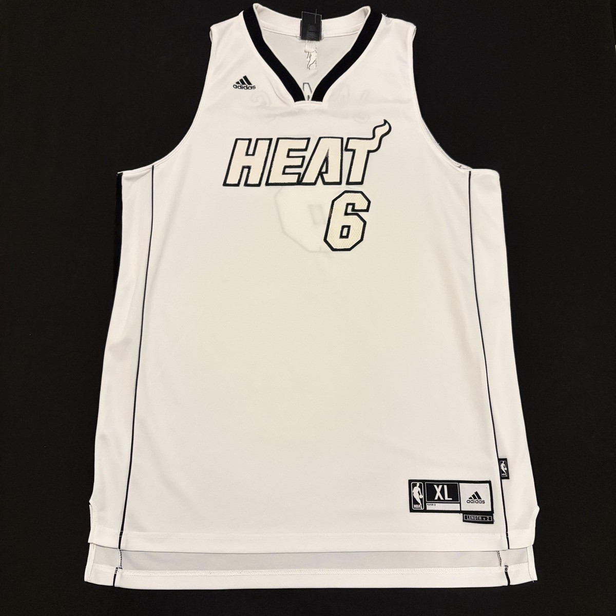 Miami Heat Jersey Mens XL White NBA Basketball LeBron James 6