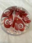 Vintage Joe Rice St. Clair Art Glass Magnum Paperweight Pink Trumpet Flowers — photo 4