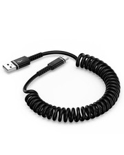 USB C Coiled Cable Fast Charging, Coiled USB to USB C Cable for iPhone 16 Pro Ma