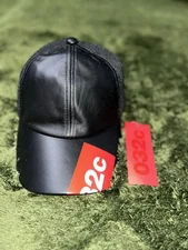 032c leather trucker cap black