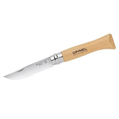 Opinel Messer No 06 Griff Buche 7,2cm lange Edelstahlklinge rostfrei, natur/silb - Bild 1 von 2