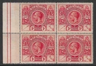 BERMUDA 1921, BLOCK OF FOUR POSTAGE STAMPS, KGV SG 76, MNH/MH. 300TH ANNIVERSARY