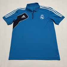 Vintage Adidas Real Madrid 2012-2013 Blue Polo Jersey | Size Medium | Rare HTF