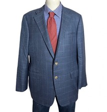 Hickey Freeman X Loro Piana Super 150's Sport Coat Jacket Check Men's 44S
