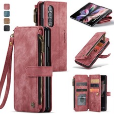 For Samsung Galaxy Z Fold 6 5 4 Slim Card Slot Holder PU Leather Phone Case