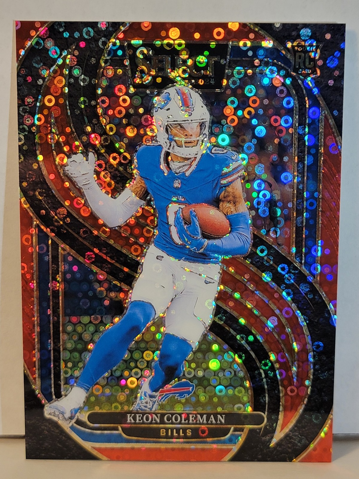 Keon Coleman 2024 Select H2 Red Disco Prizm /49 Color Match Rookie Card RC #153