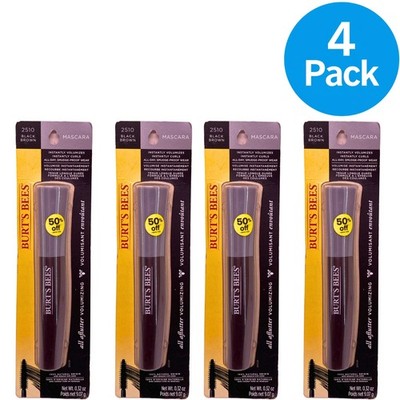 Burt's Bees All Aflutter Volumizing Mascara - 2510 Black Brown, 100% Natural Ori