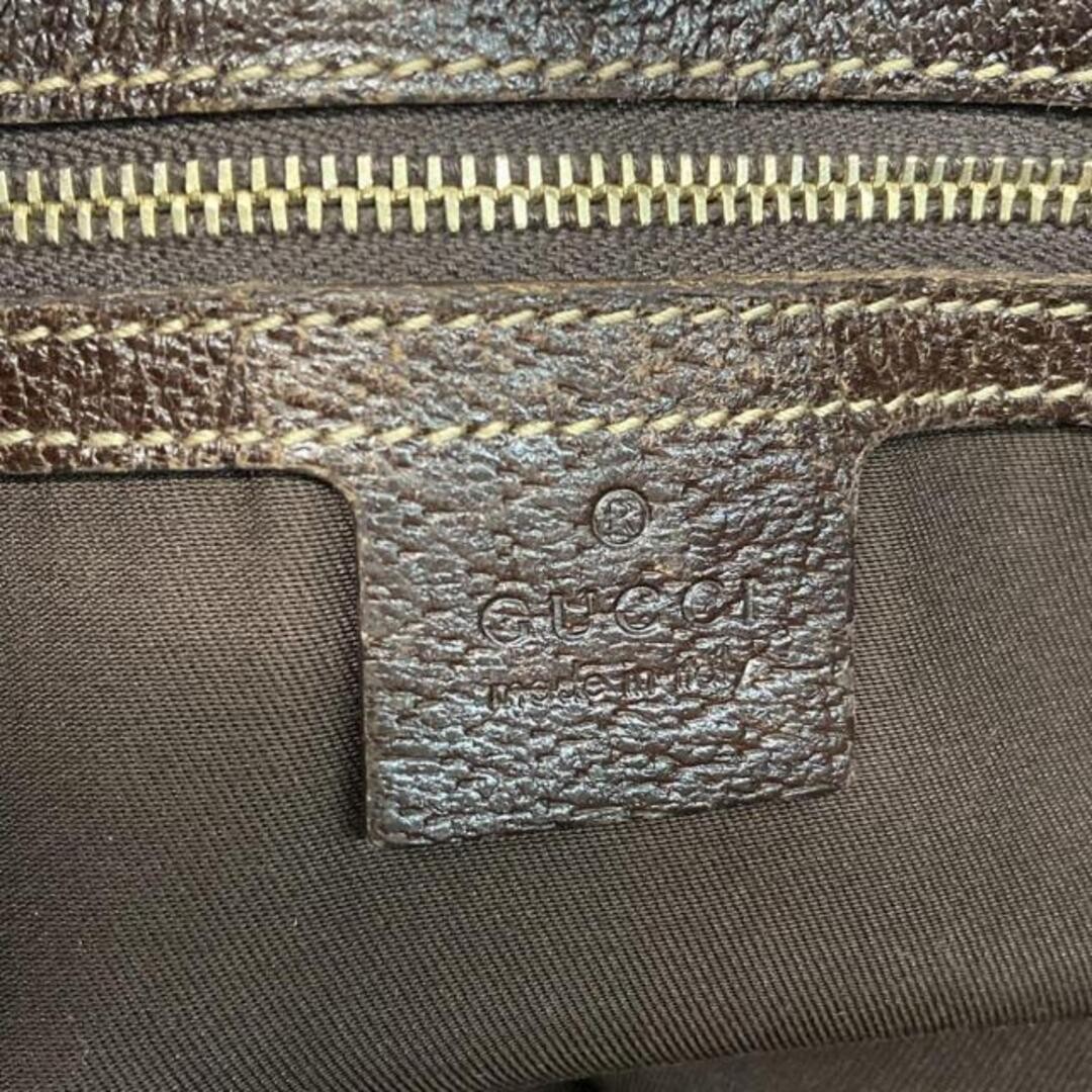 Gucci GG Pattern Tote Bag Dark Brown Beige Leather Used 25x32cm thumbnail 9