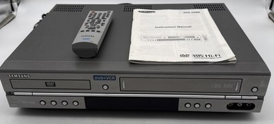 Samsung DVD-V2000 DVD VCR Combo Player Silver Tested Working w/ Remote & Manual