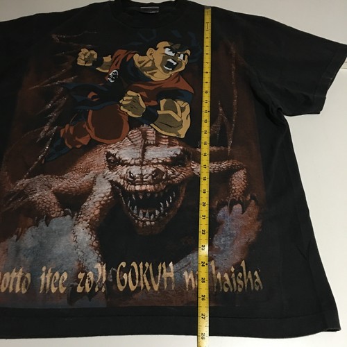 Camiseta Dragon Ball Z Son Goku Estampado Completo AOP Grande (Etiqueta XL) Negra Desteñida - Imagen 8 de 8