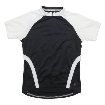SPECIALIZED Damen schwarz-weiß modernes T-Shirt M Kurzarm Half Zip Radfahren